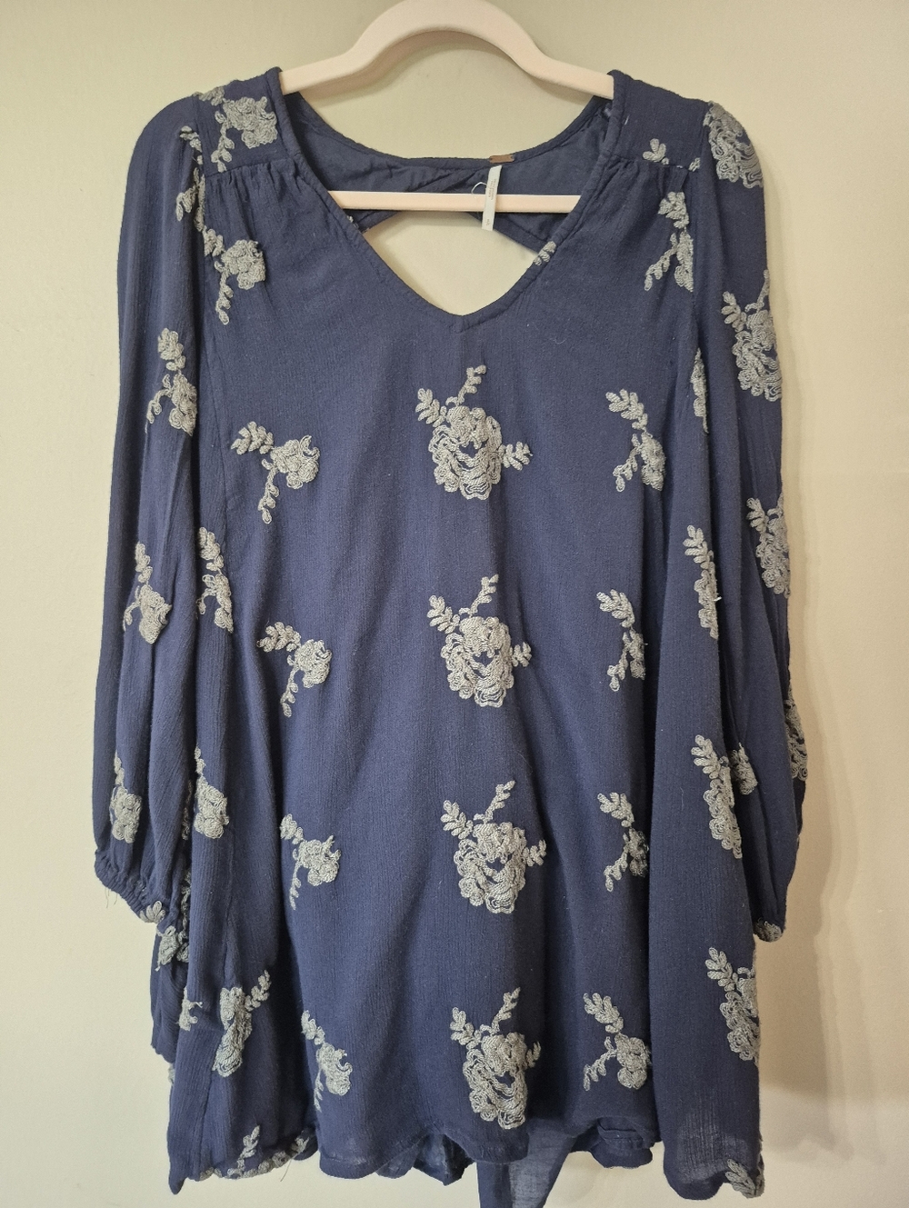 Free People Embroidered Long-sleeved Tunic